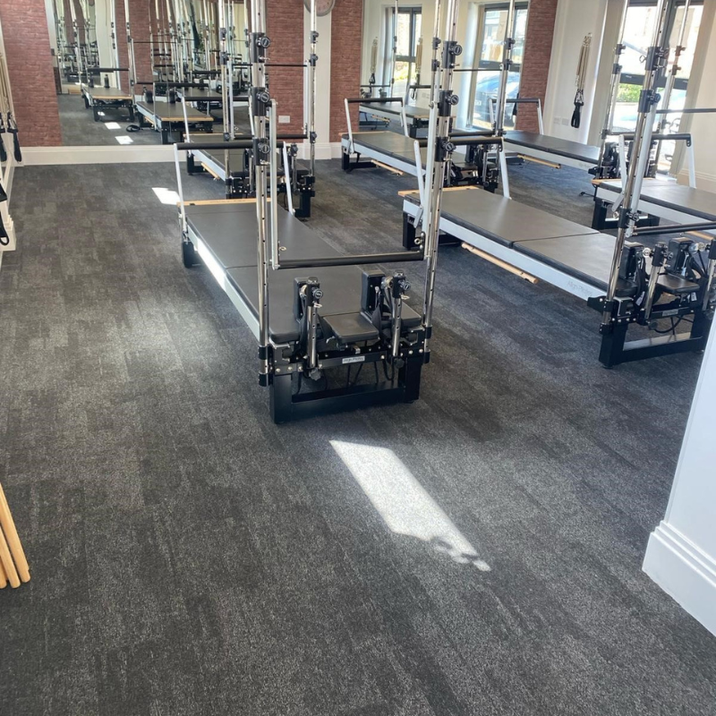 Brookside Carpets Commercial Services Pilates studio new carpet by Brookside