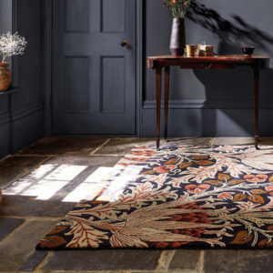 Browns and creams floral pattern rug by Morris