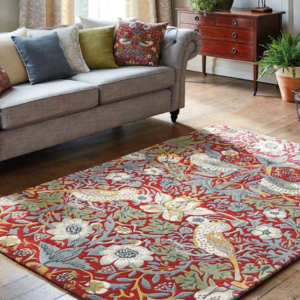 Classical floral pattern red rug by Morris