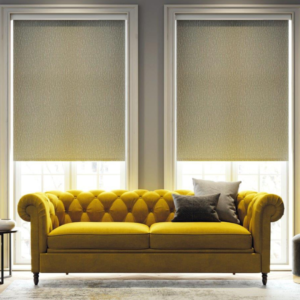 Rol-Lite Vivi Glow Blinds - subtly patterned pale grey roller blinds.